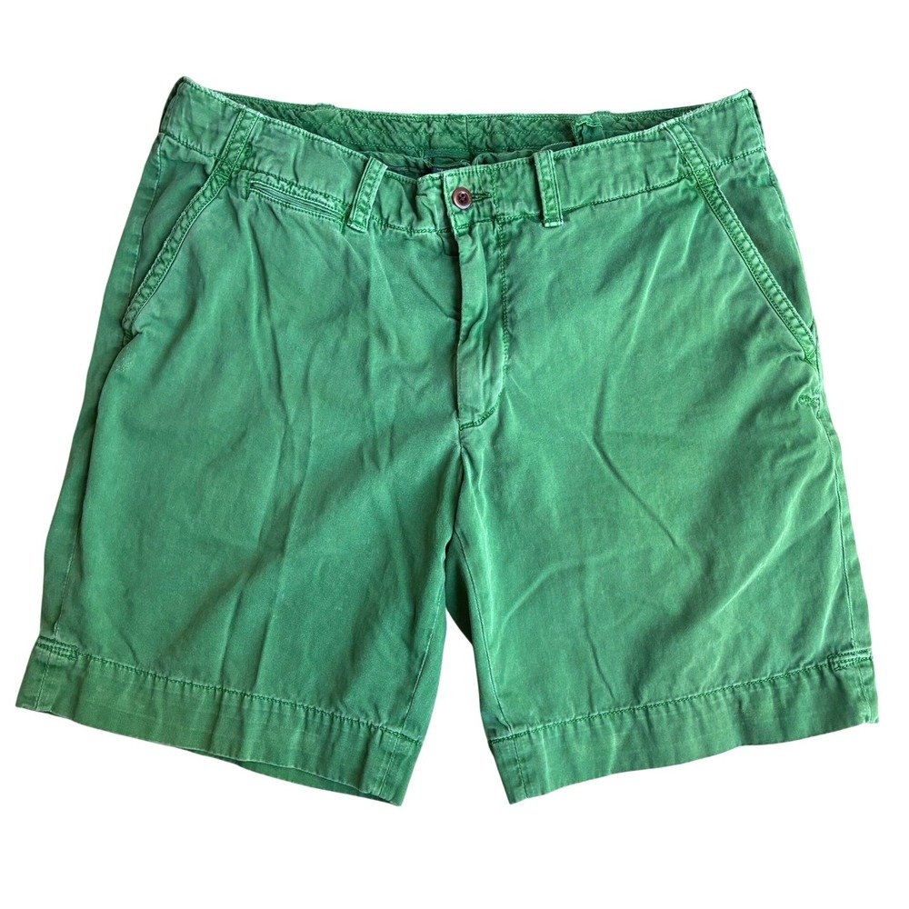 Vtg Polo Ralph Lauren Mens 36 x 10 Green Chino Shorts Prep Frat Old Money Cotton